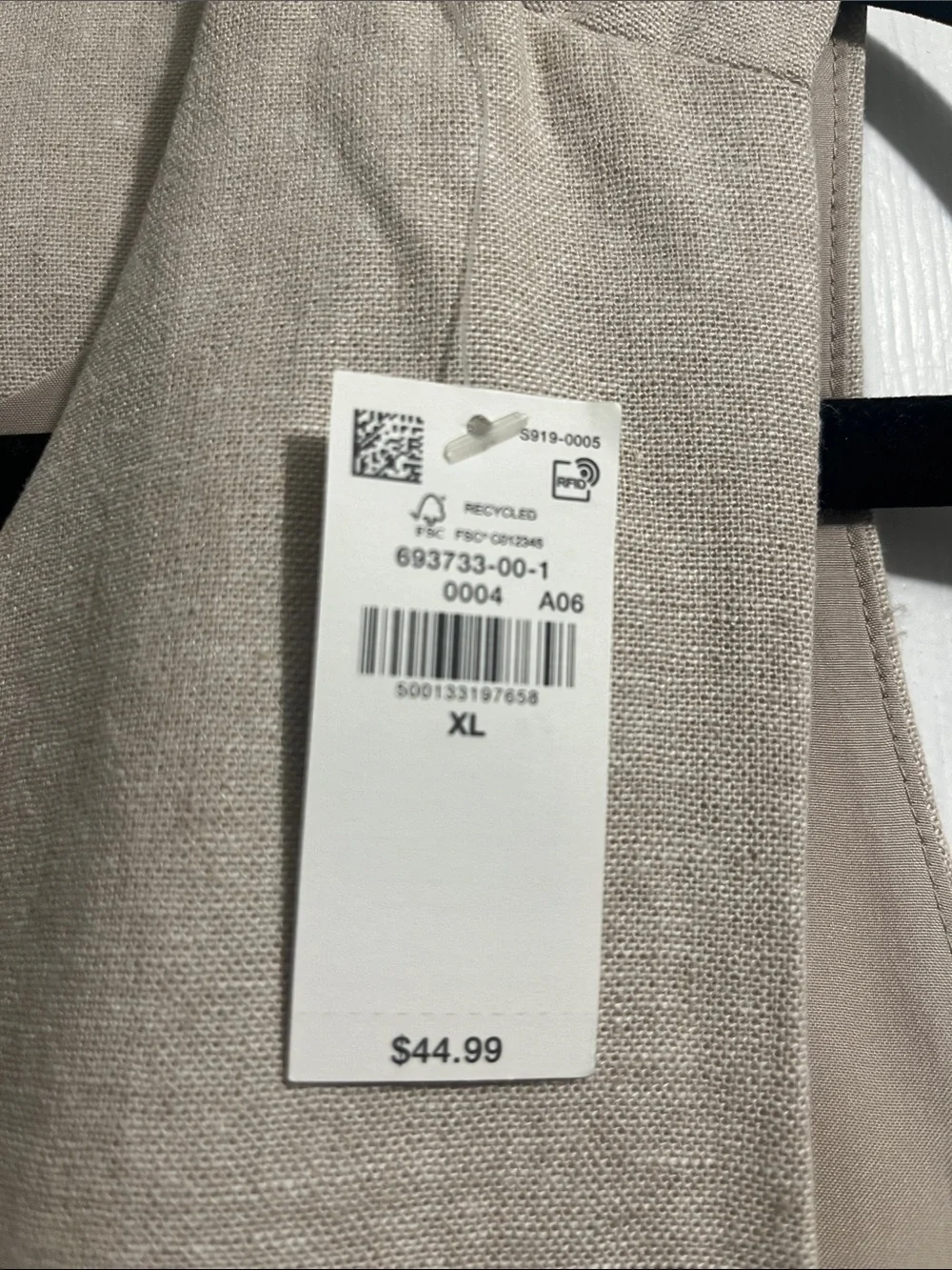 Old Navy Neutral Beige Button-Front Linen Vest - Picture 7 of 7